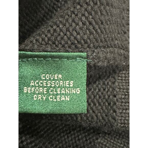 Lauren Ralph Lauren Cardigan Sweater Toggle Closure Hood Black M Timeless Preppy - Picture 6 of 13